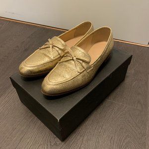 JCREW Metallic gold loafers size 37 / 6.5
